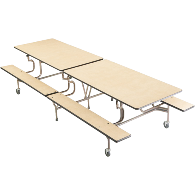 Rechthoekige tafel met banken, 305 x 74 cm(LxH)