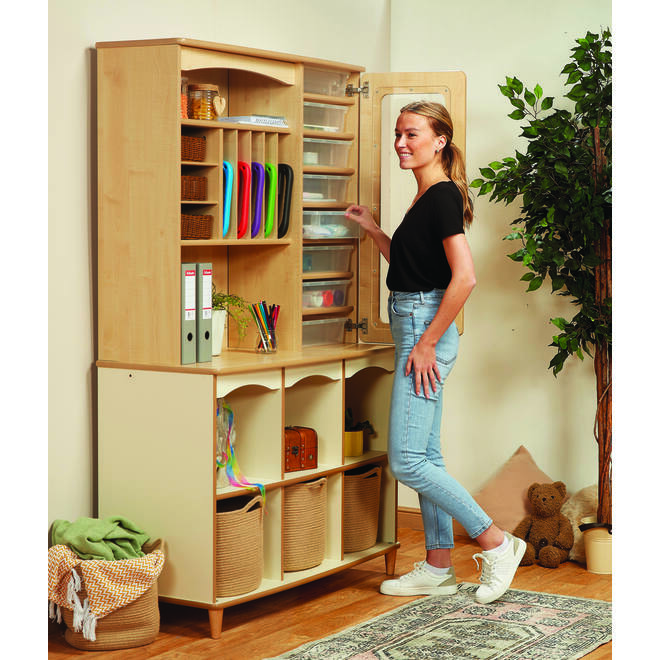 Kast multifunctioneel - Blad van Esdoorn en onderstel in crème, PT1151