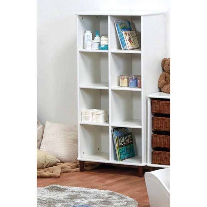 Kast met 4 x 2 kubussen en achterwand, wit, PT933