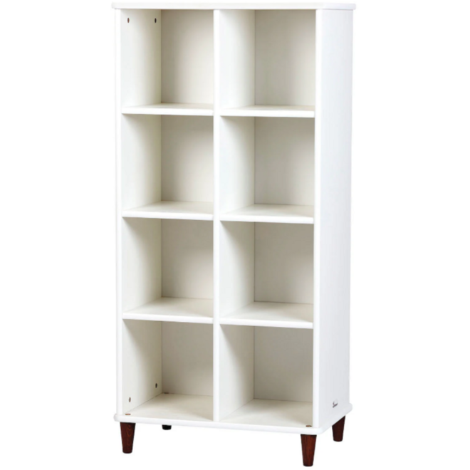 Kast met 4 x 2 kubussen en achterwand, wit, PT933