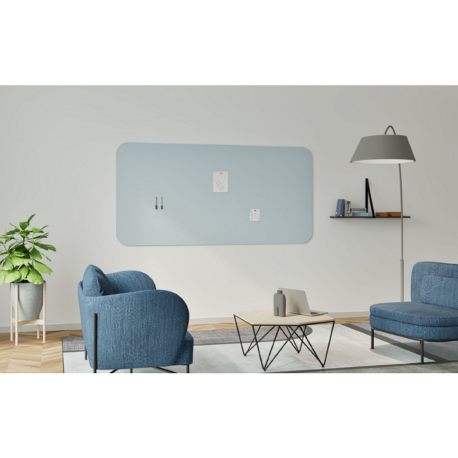 Chameleon Curve - 118 x 178 cm, Satin Aqua