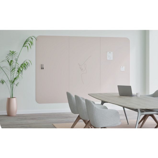 Chameleon Curve Wall - 198 x 294 cm (3 panelen), Satin Blossom