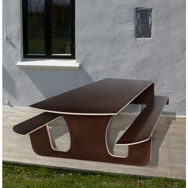 Opklap picknick bank voor buiten L130XB120XH72 cm outdoor, inclusief montage