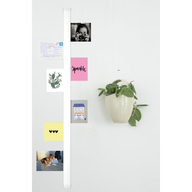 Card Rail wit, 114 cm, inclusief bevestigingsmateriaal en magneetjes