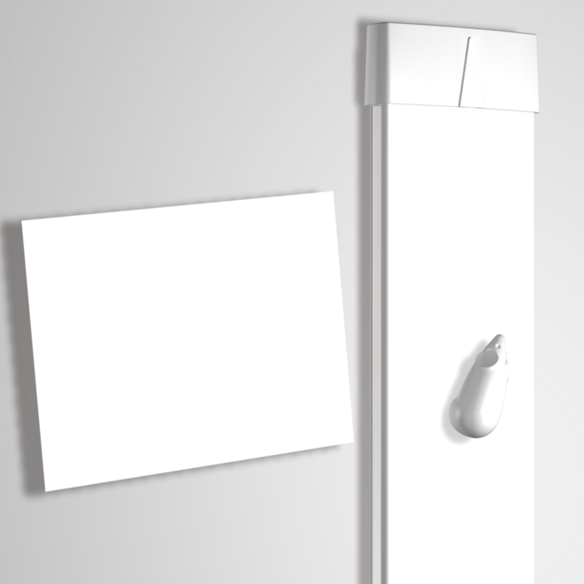 Card Rail wit, 114 cm, inclusief bevestigingsmateriaal en magneetjes