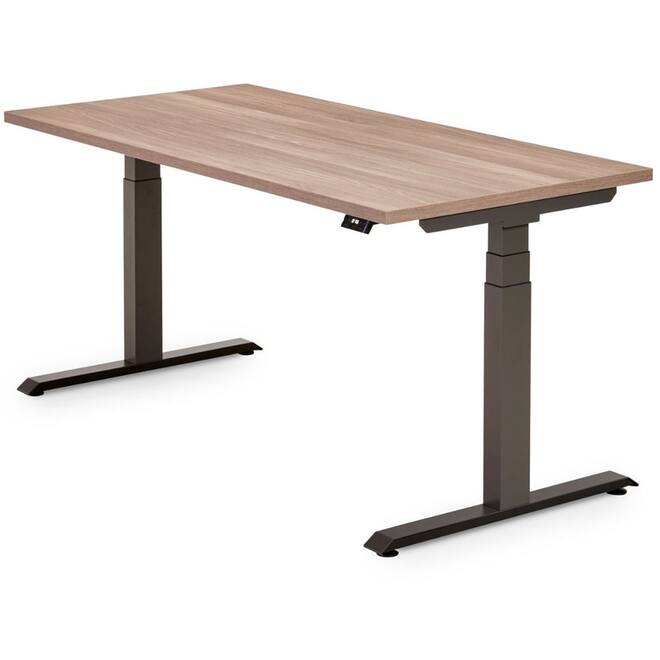 Bureau Flex 3+, Oak medium, onderstel Shadow grey, 160x80 cm