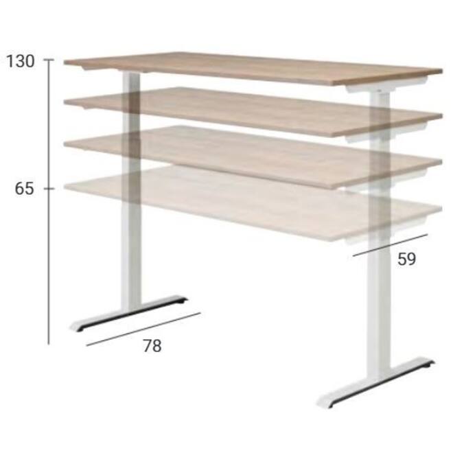 Bureau Flex 3+, Lindberg eiken, onderstel wit, 120x80 cm