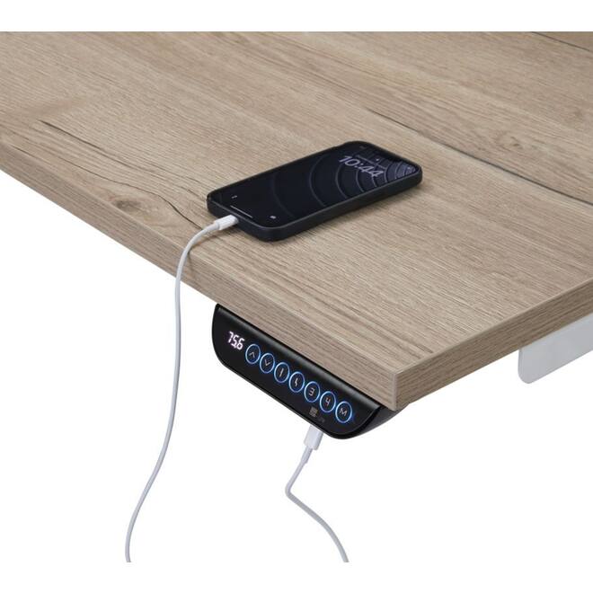 Bureau S-Line, Oak light, onderstel wit, 160x80 cm