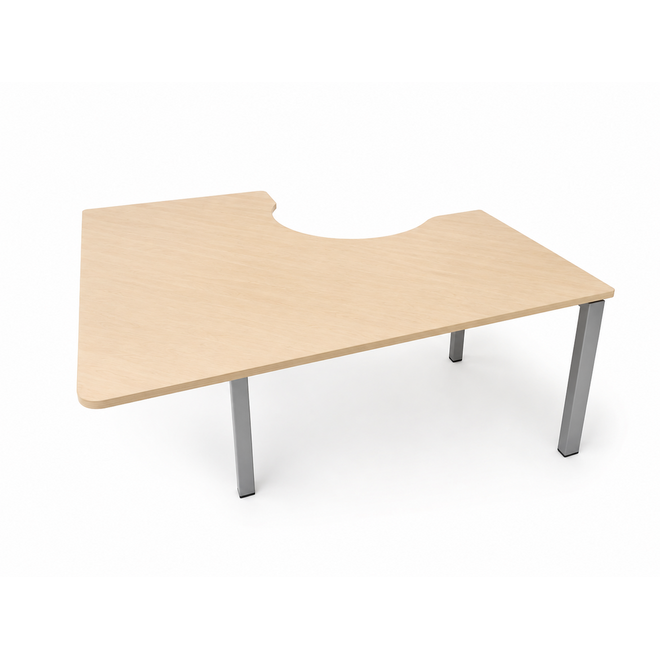 Werkplek/instructietafel 160 x 160 cm, H.I. van 62 t/m 82 cm