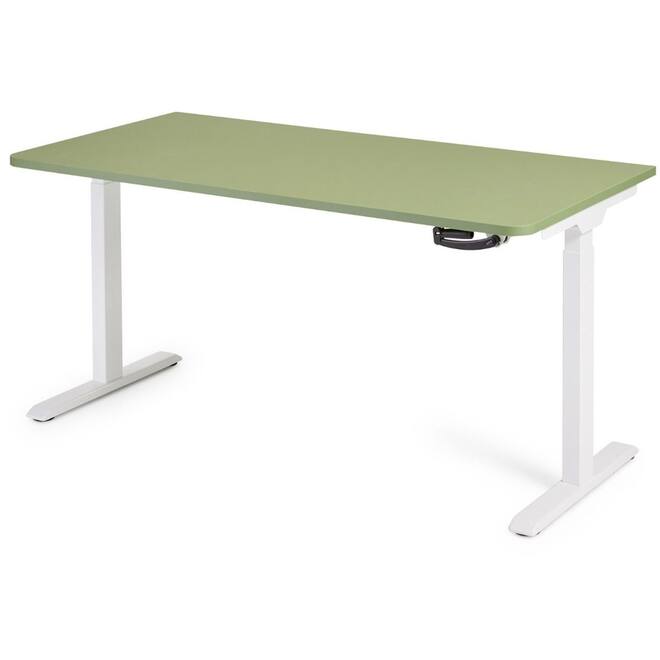 Bureau S-Light slinger, 160x80 cm, wit frame, groen blad (Taiga)