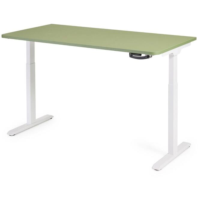 Bureau S-Light slinger, 160x80 cm, wit frame, groen blad (Taiga)