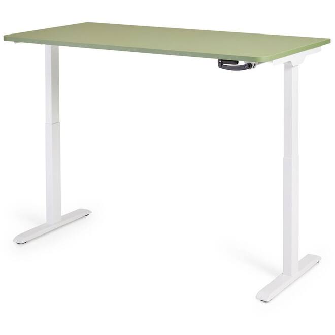 Bureau S-Light slinger, 160x80 cm, wit frame, groen blad (Taiga)