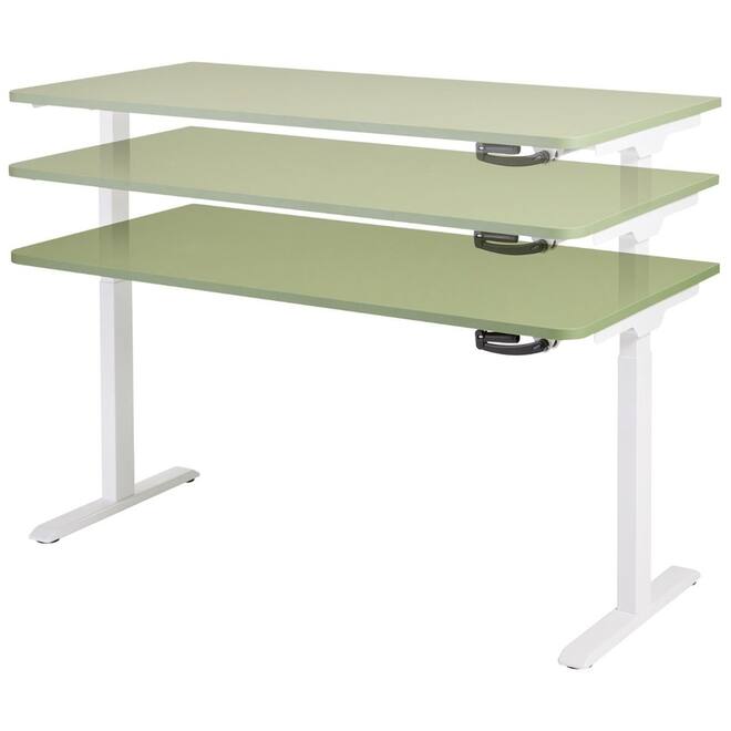 Bureau S-Light slinger, 160x80 cm, wit frame, groen blad (Taiga)