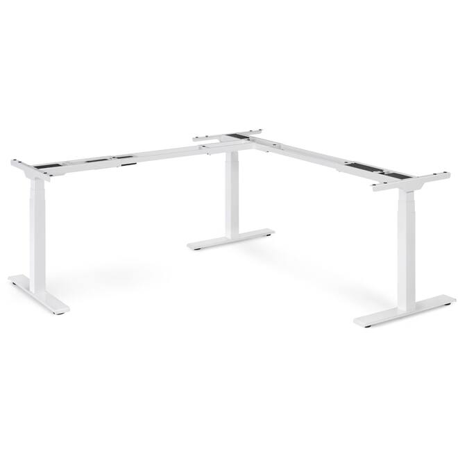 S-Line hoekopstelling, wit frame, blad Oak medium, 120x80/70x100 cm