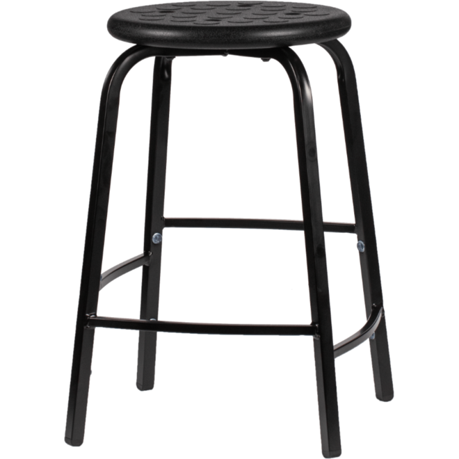 Taboeret zithoogte 46, frame zwart, zitting zwart (PUR)