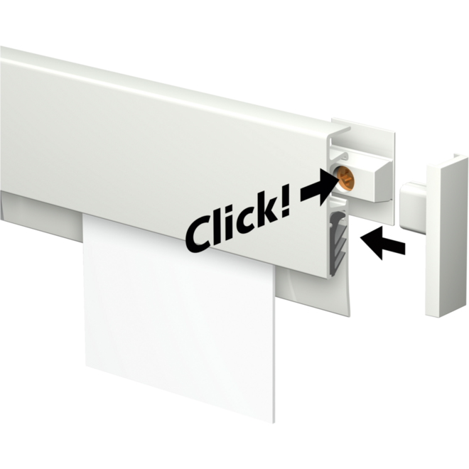 Info Rail wit 200 cm (inclusief bevestigingsmateriaal en eindkappen)