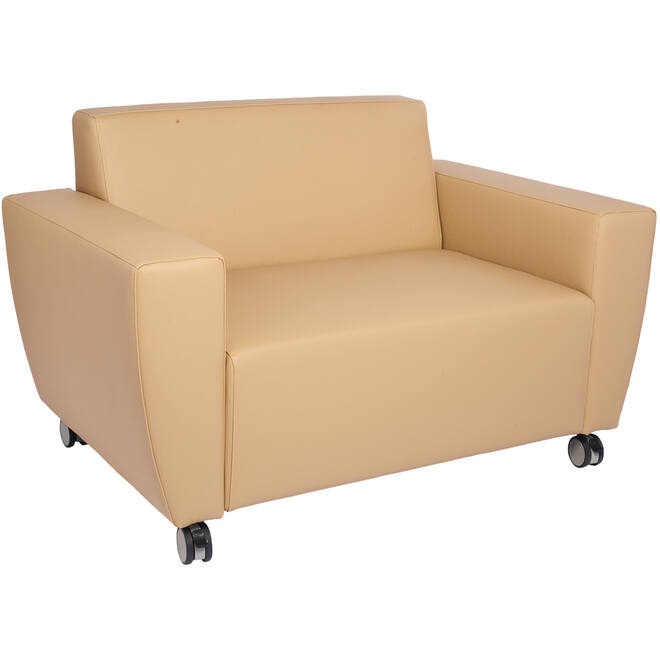 Bank Rolo 1,5-zits loveseat, geremde wielen, stof 7x 32M1709 classic java