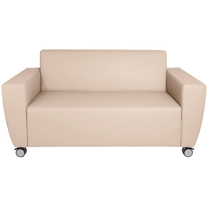 Bank Rolo 2-zits, geremde wielen, stof 8x 32M1983 classic kiezelbeige
