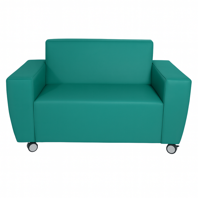 Bank Rolo 1,5-zits Loveseat, geremde wielen, stof 8x32M4121 trendgroen