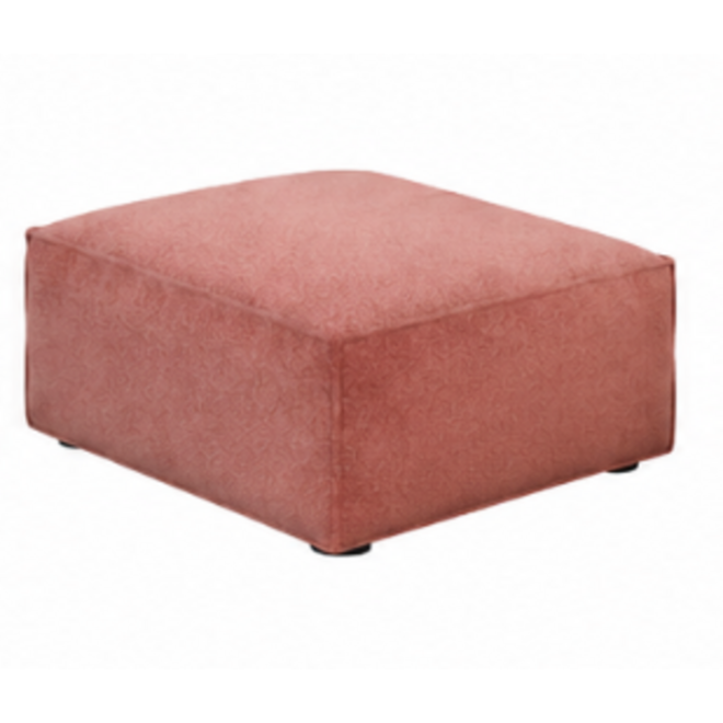 Zitelement Harley | Hocker, Stofgroep Harlow Reishi, zwarte doppootjes