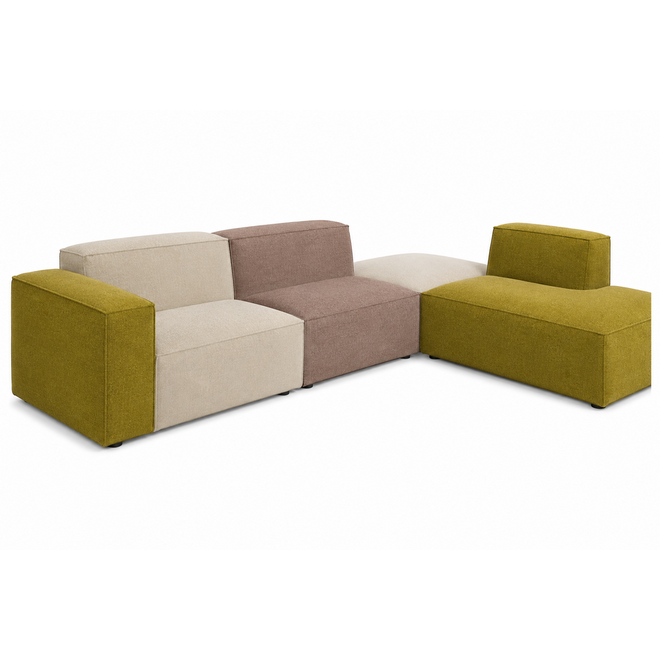Zitelement Harley | Hocker, Stofgroep Harlow Reishi, zwarte doppootjes