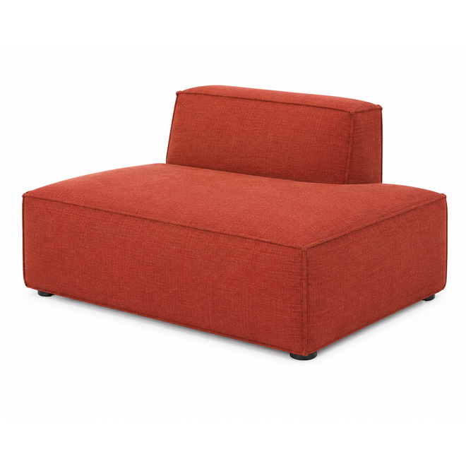 Zitelement Harley | Chaise, Stofgroep Harlow Reishi, zwarte doppootjes