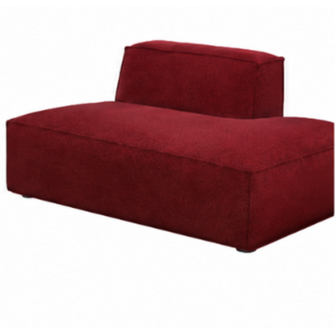 Zitelement Harley | Chaise, Stofgroep Harlow Reishi, zwarte doppootjes