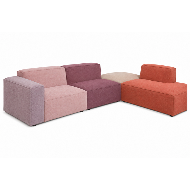Zitelement Harley | Corner, Stofgroep Harlow Reishi, zwarte doppootjes