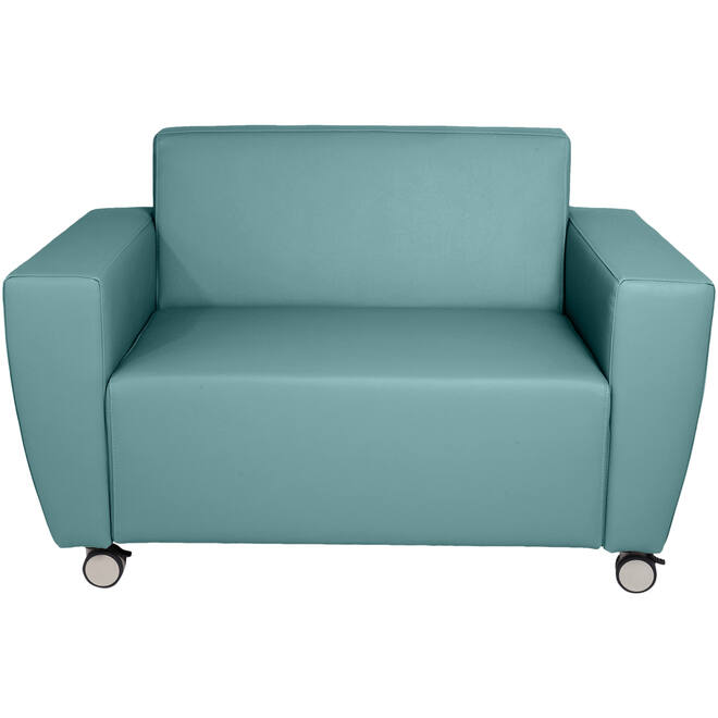 Bank Rolo 1,5 zit -loveseat, geremde wielen, stof 8x 32M1274 groen
