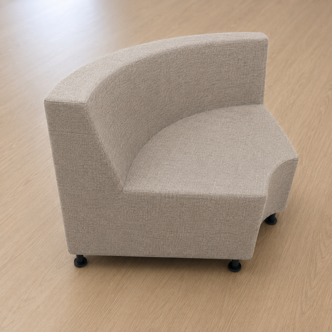Zitelement Daan, hoek, 1/4 rond, diameter 160 cm, stof Adore