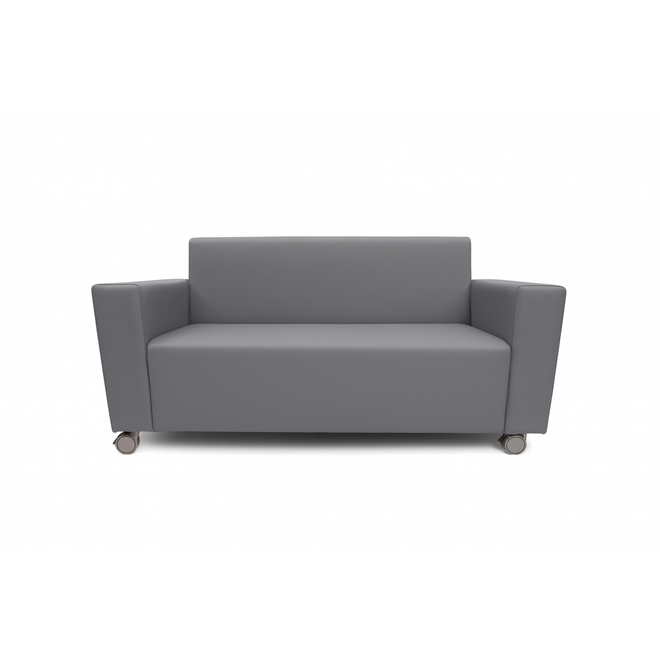Bank Ray 2-zits, 4 geremde wielen, stof 7x 32M1566 grijs