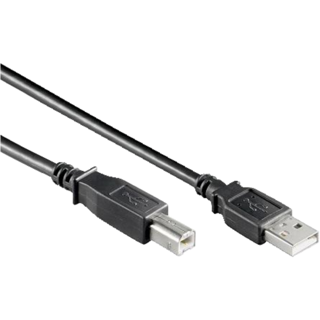 USB kabel High Quality  A male - USB B male 2.0 (zwart) - 5 meter