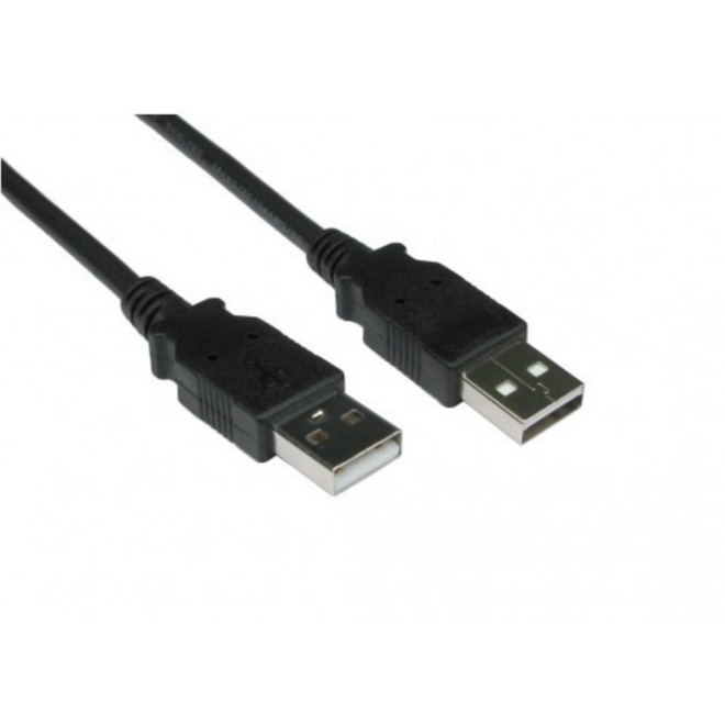 USB kabel 2.0 - A male - USB A male zwart 1.0 meter