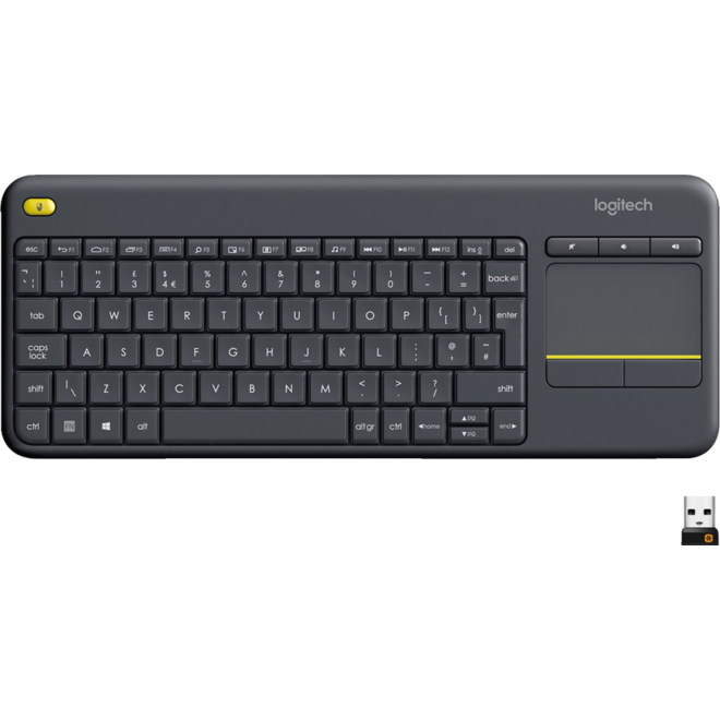 Logitech Draadloos Keyboard met Touchpad K400 Plus Zwart