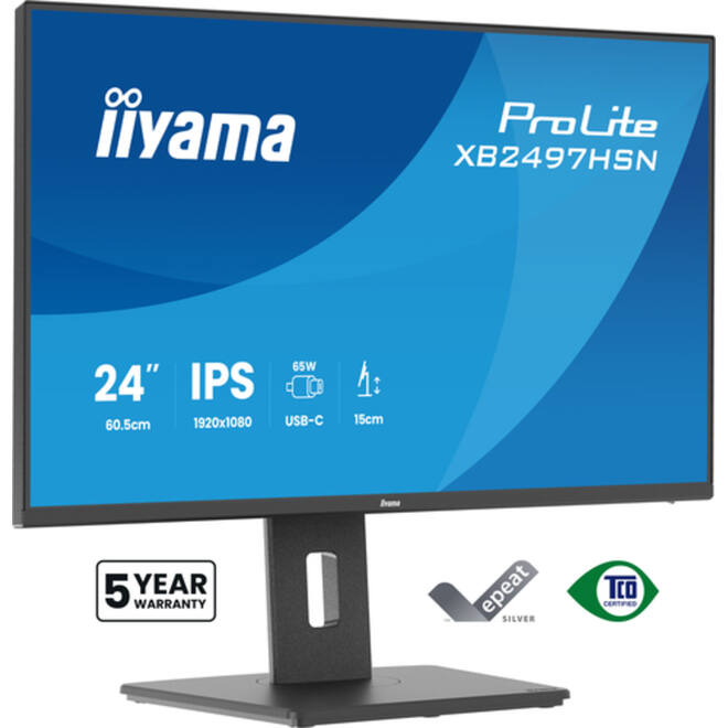 iiyama Monitor 24" FHD/USB-C/HDMI/DP/IHV