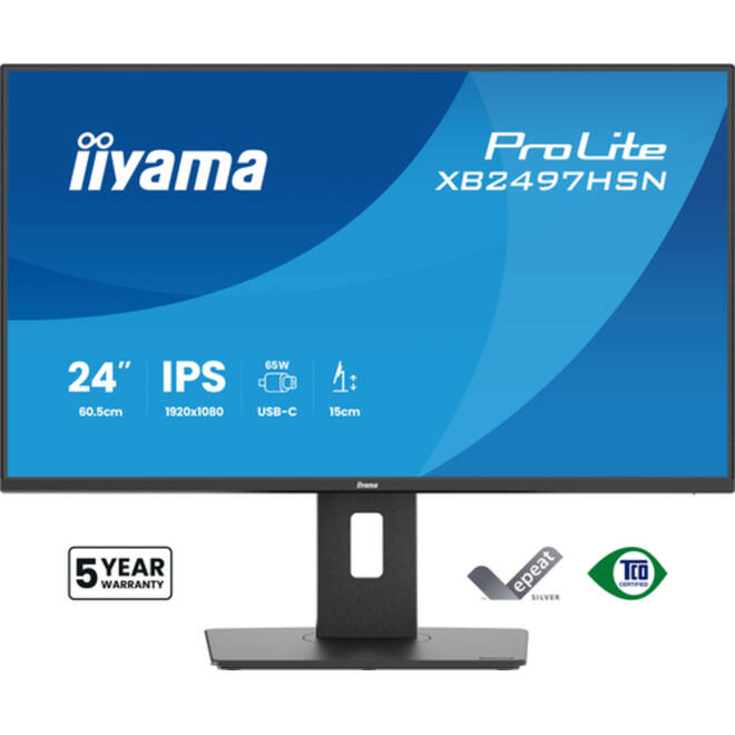 iiyama Monitor 24" FHD/USB-C/HDMI/DP/IHV