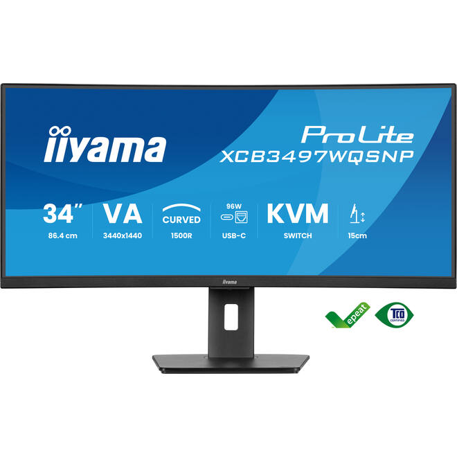 iiyama Monitor 34" UQHD Curved/USB-C/HDMI/DP/IHV