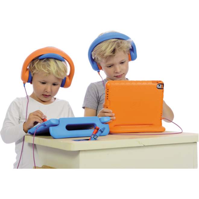 Safe 'n Sound hoofdtelefoon blauw, met afneembare textiel kabel