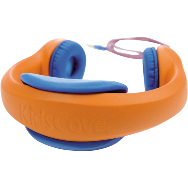 Safe 'n Sound hoofdtelefoon oranje, met afneembare textiel kabel