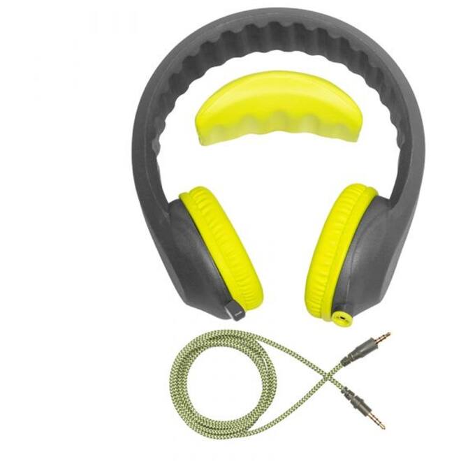 Safe 'n Sound hoofdtelefoon EduFlex Lime met Mini Jack en USB-C kabel