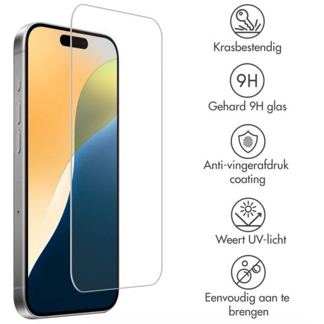 Accezz screenprotector gehard glas iPhone 17/17 Pro/16 Pro