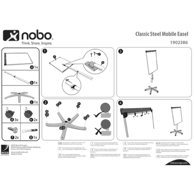 Flipover staal Nobo Nano Clean™ mobiel