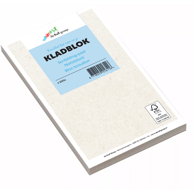 Kladblok | de Rolf groep 11,5 x 20 cm, 200 vel