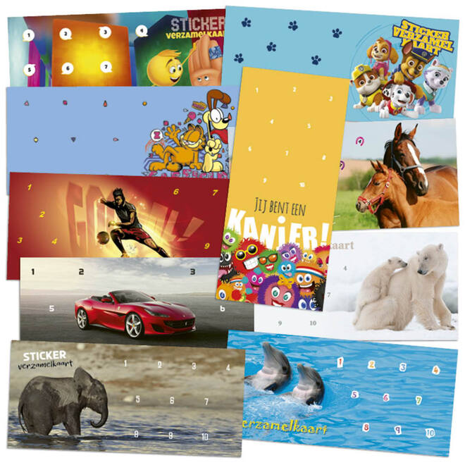 Verzamelkaarten klassenpakket 790 assorti, 10 motieven, 50 stuks