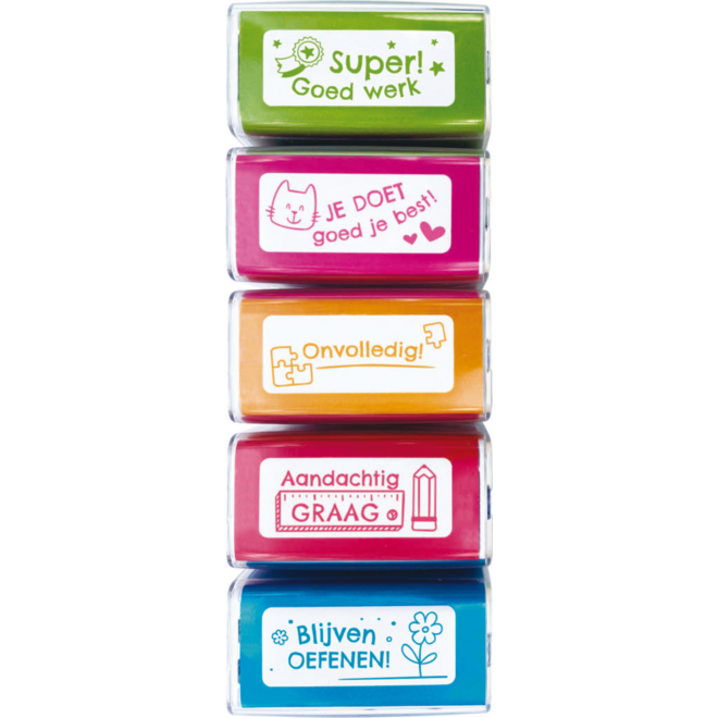 Stempelset zelfinktend motivatie set 3, 5-delig