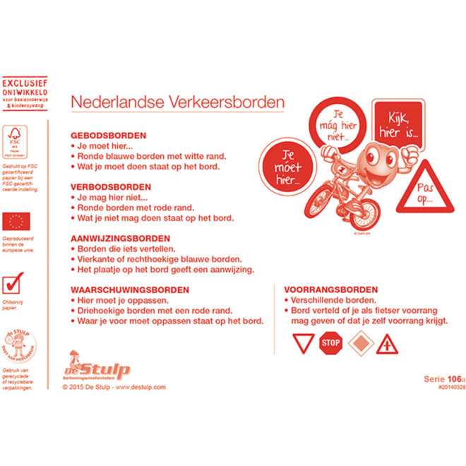 Beloningsstickers Verkeersborden 106, 70 motieven, 700 stuks