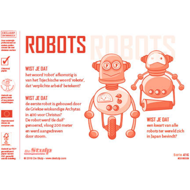 Beloningsstickers 416 Robots, 40 motieven, 720 stuks