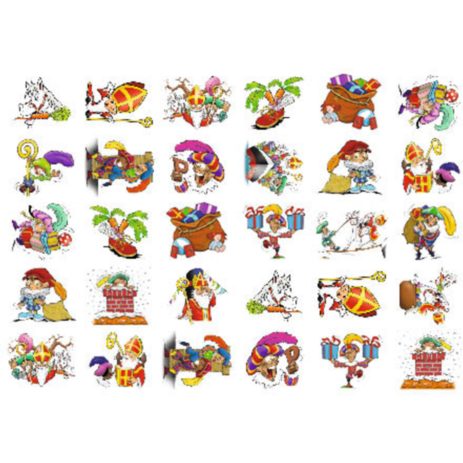 Beloningsstickers 426 Sint met pietjes, 30 motieven, 600 stuks