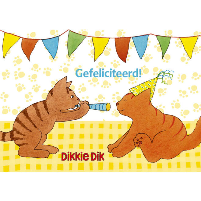 Miniposters Dikkie Dik gefeliciteerd 1112 4 motieven, 20 stuks