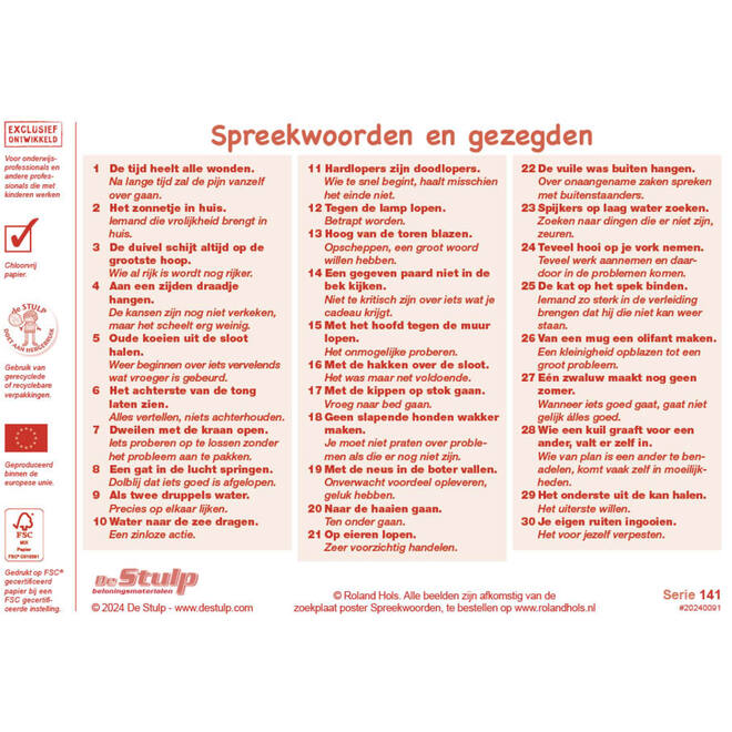Beloningsstickers Spreekwoorden en gezegden 141 30 motieven, 600 stickers